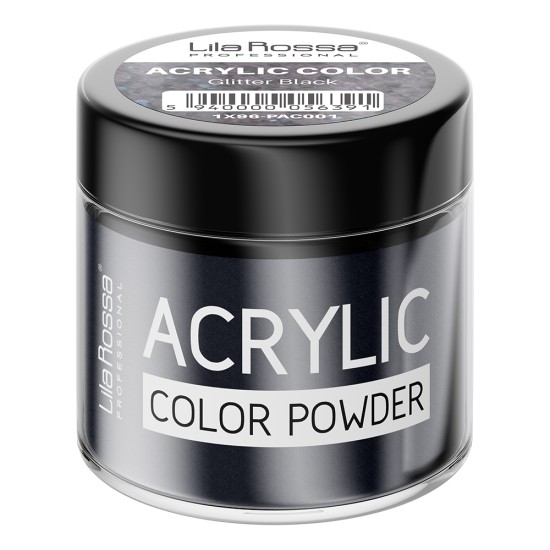 Pudra acrilica color, Lila Rossa, Glitter Black, 7 g