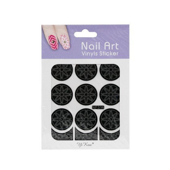 Autocolante decorative pentru unghii, NF318, culoare neagra